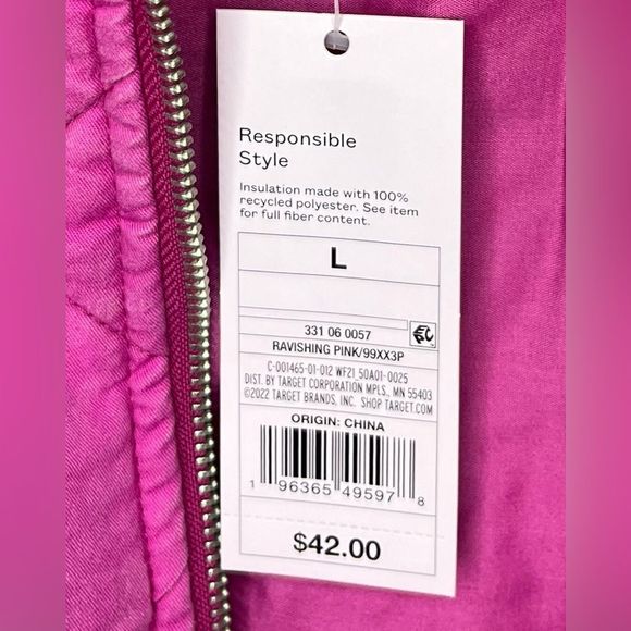 🌿NWT•Wild Fable•Quilted•Bomber Jacket•Size L• - Picture 8 of 13